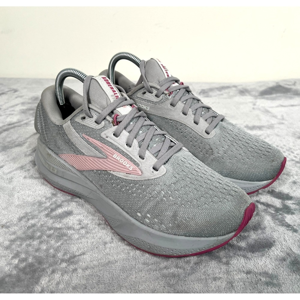 Brooks Adrenaline GTS 24 Running Shoes Womens US 9 Gray Pink Sneakers Light
